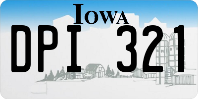 IA license plate DPI321