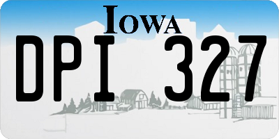 IA license plate DPI327