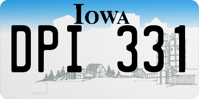 IA license plate DPI331