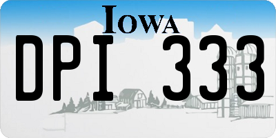 IA license plate DPI333
