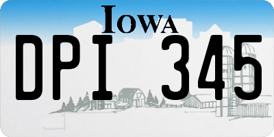 IA license plate DPI345