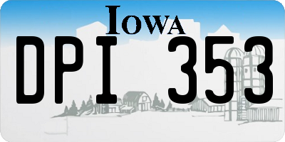 IA license plate DPI353
