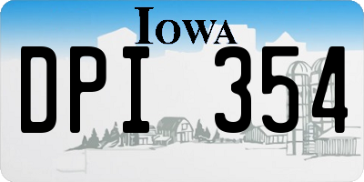 IA license plate DPI354