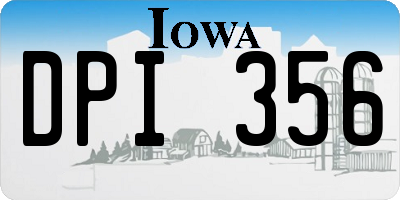 IA license plate DPI356