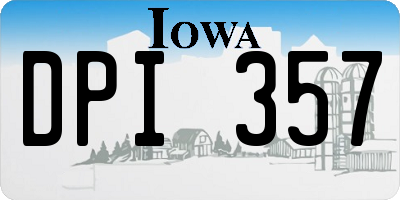 IA license plate DPI357