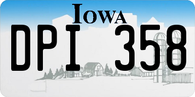 IA license plate DPI358