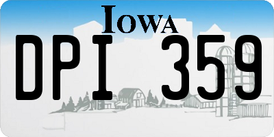 IA license plate DPI359