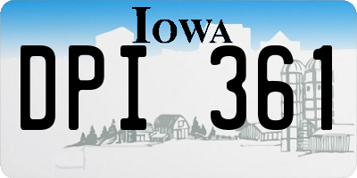 IA license plate DPI361
