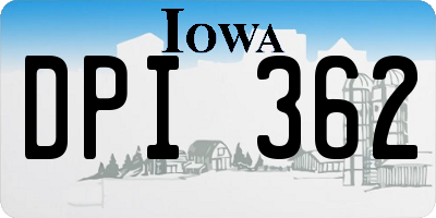 IA license plate DPI362