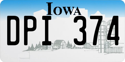 IA license plate DPI374