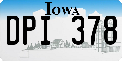 IA license plate DPI378