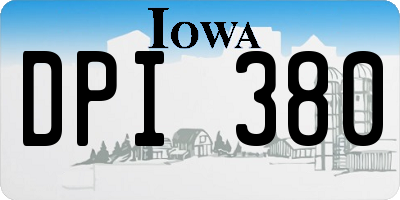 IA license plate DPI380