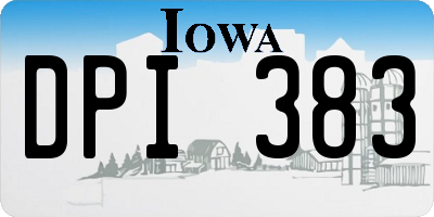 IA license plate DPI383