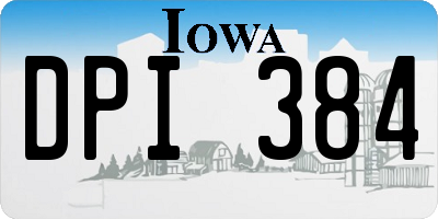 IA license plate DPI384