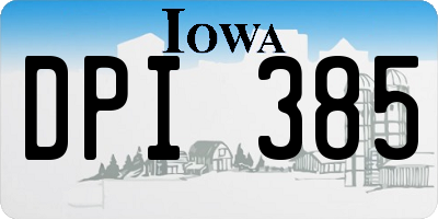 IA license plate DPI385