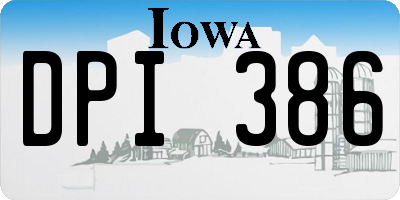 IA license plate DPI386