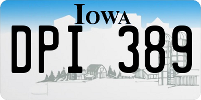 IA license plate DPI389