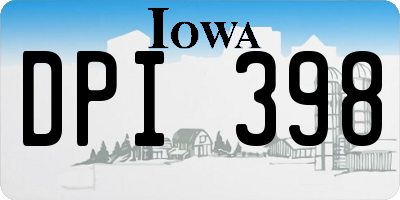 IA license plate DPI398
