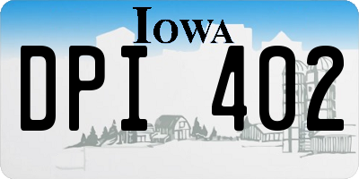 IA license plate DPI402