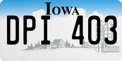 IA license plate DPI403