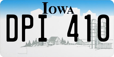 IA license plate DPI410