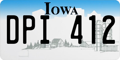 IA license plate DPI412