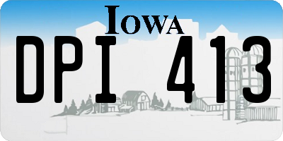 IA license plate DPI413