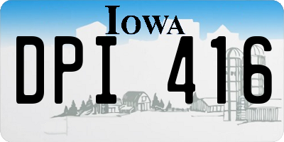 IA license plate DPI416