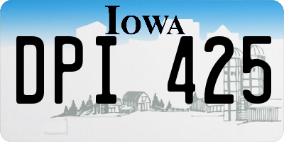 IA license plate DPI425