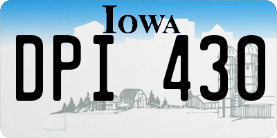 IA license plate DPI430