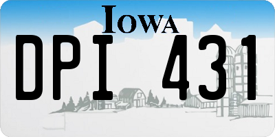 IA license plate DPI431