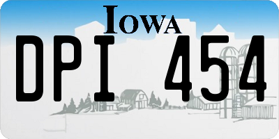 IA license plate DPI454