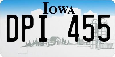 IA license plate DPI455