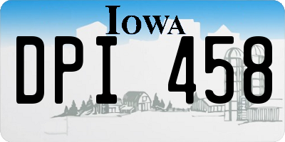 IA license plate DPI458