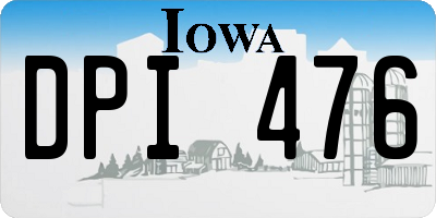 IA license plate DPI476