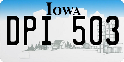 IA license plate DPI503