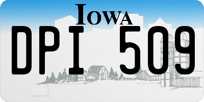 IA license plate DPI509