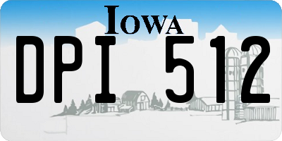 IA license plate DPI512