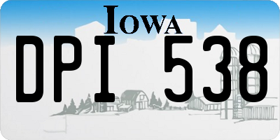 IA license plate DPI538
