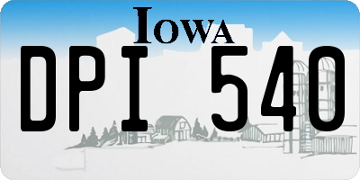 IA license plate DPI540