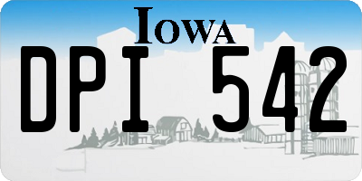 IA license plate DPI542