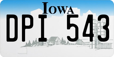 IA license plate DPI543