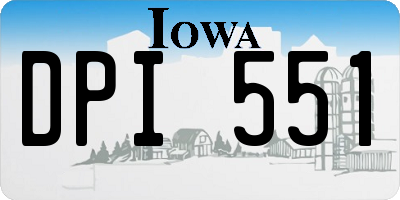 IA license plate DPI551