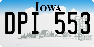 IA license plate DPI553