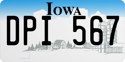 IA license plate DPI567