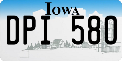 IA license plate DPI580