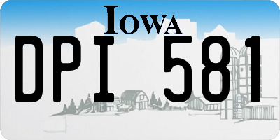 IA license plate DPI581
