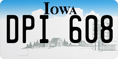 IA license plate DPI608