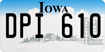 IA license plate DPI610