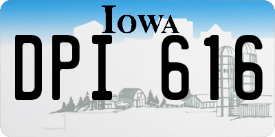 IA license plate DPI616